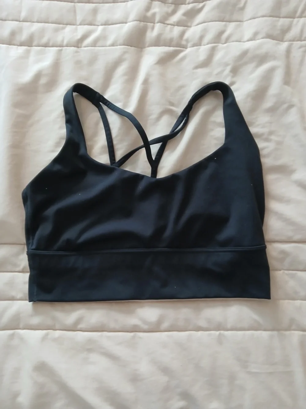 Black Strappy Back Sports Bra -pads not included